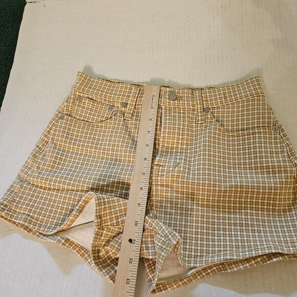Madewell Perfect Jean Vintage Shorts 26 Mini Check Gold High-Waisted Boho NK210 - Picture 10 of 11